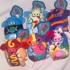 Colorful Plush Cow Stuffed Animals Set